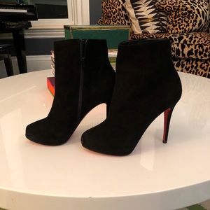 Christian Louboutin Peep Toe Suede Booties size